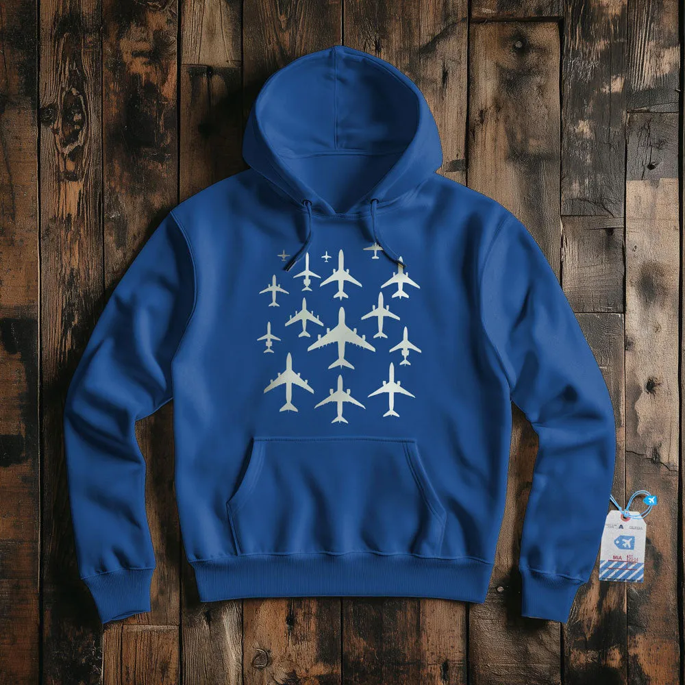 Airplane Silhouettes - Pullover Hoodie