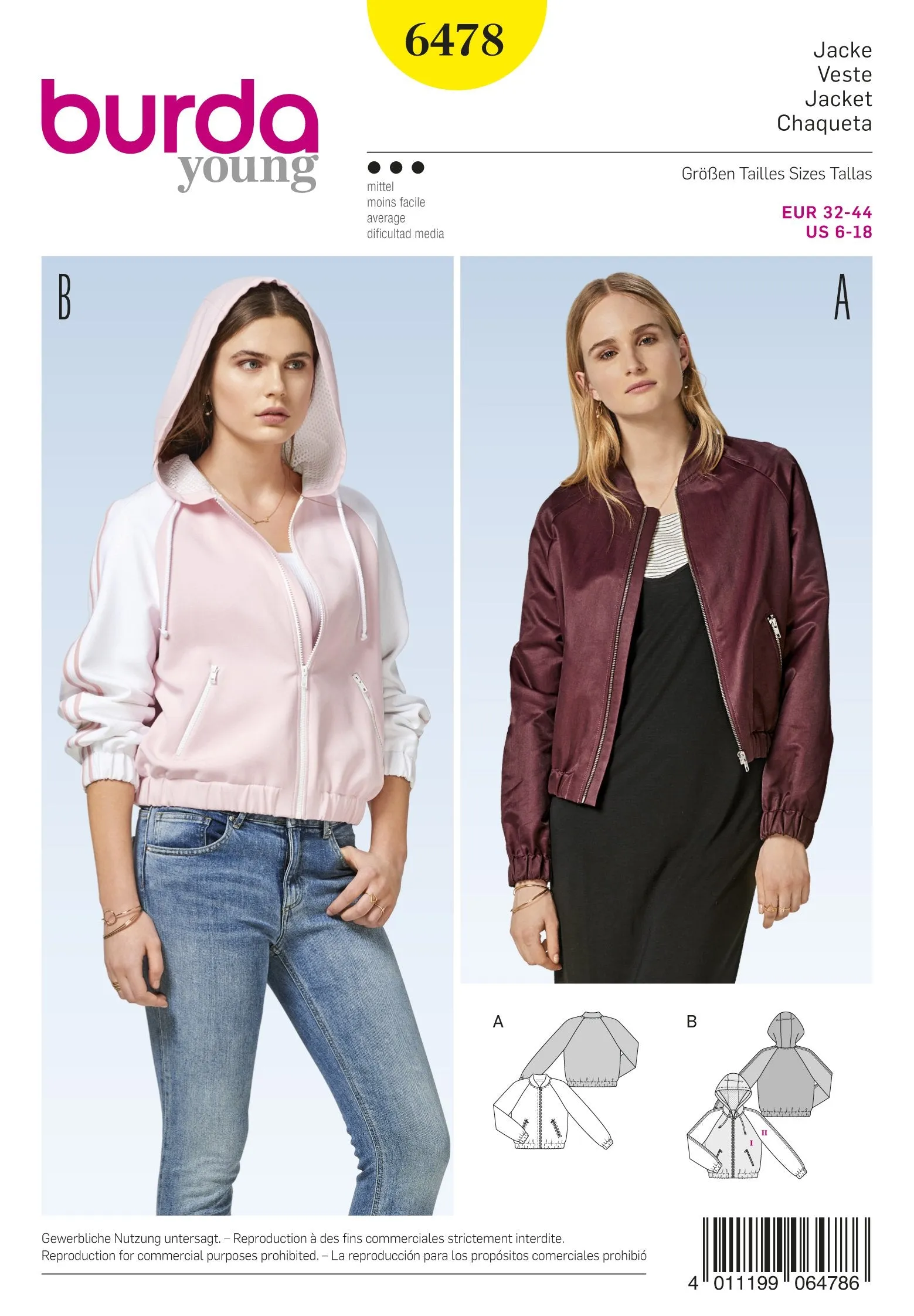 BD6478 Women’s Jackets | Burda Style Pattern