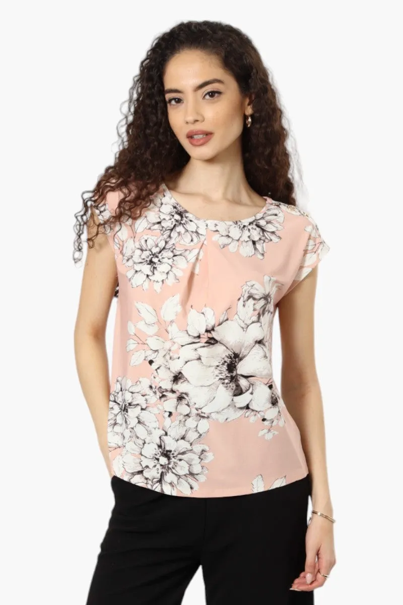 Beechers Brook Floral Cap Sleeve Blouse - Pink