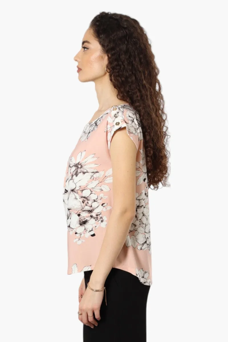 Beechers Brook Floral Cap Sleeve Blouse - Pink