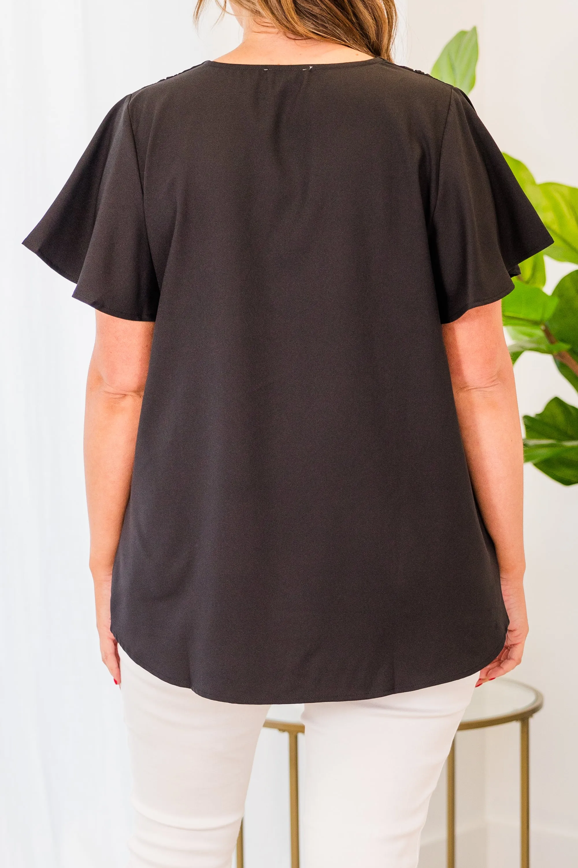 Break Room Chat Top, Black