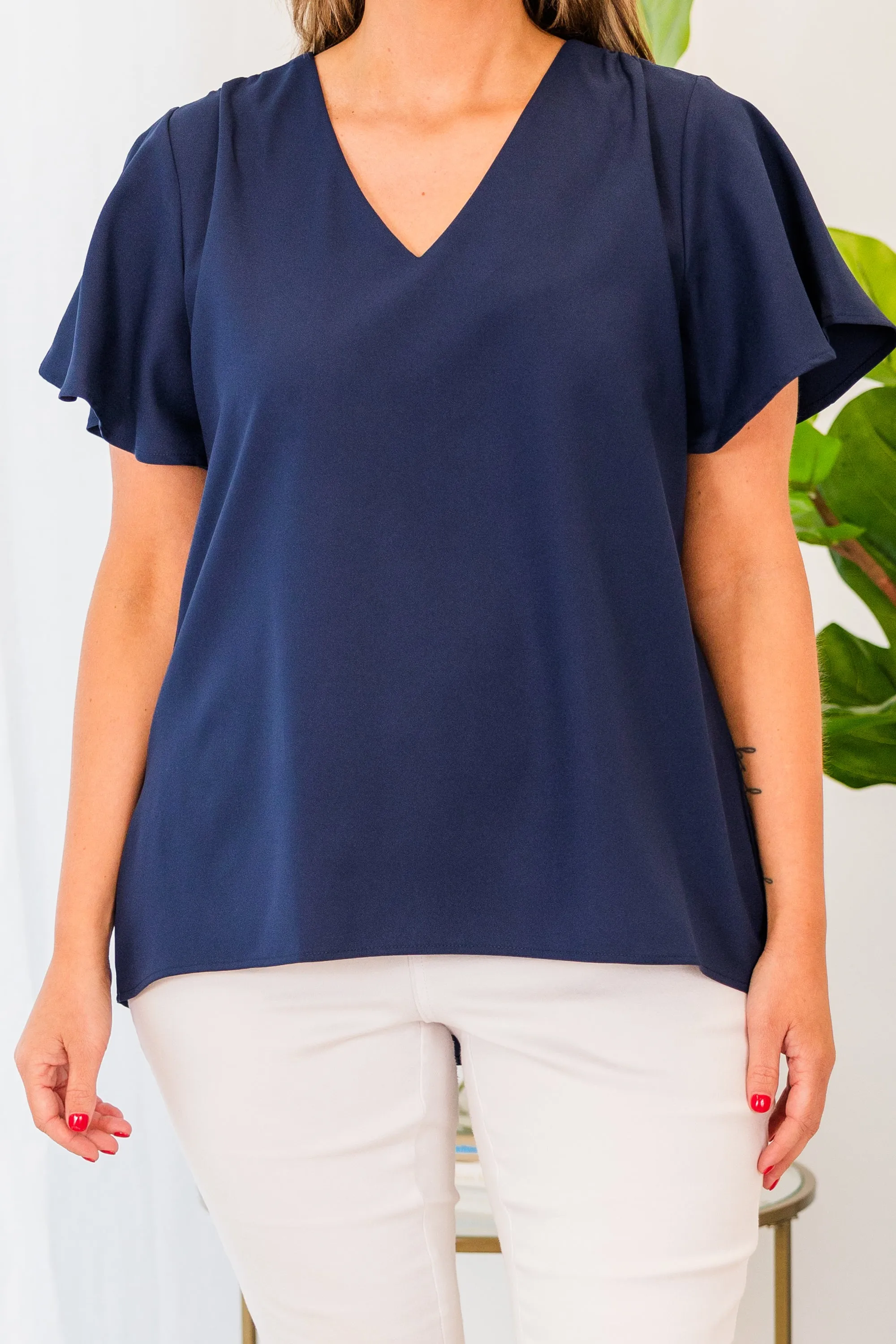 Break Room Chat Top, Navy