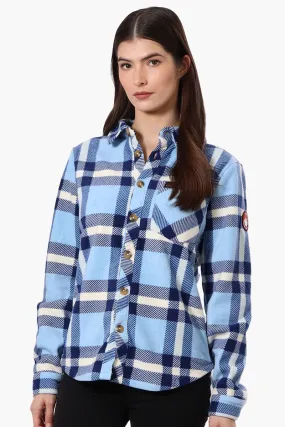 Canada Weather Gear Fleece Plaid Button Up Shirt - Blue