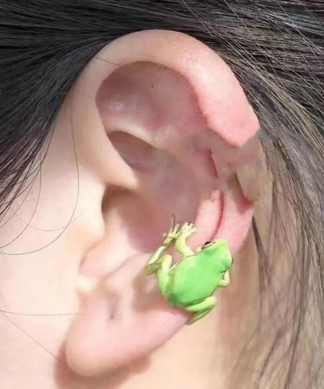 Chic Grass Green Alloy Frog Stud Earrings RA022