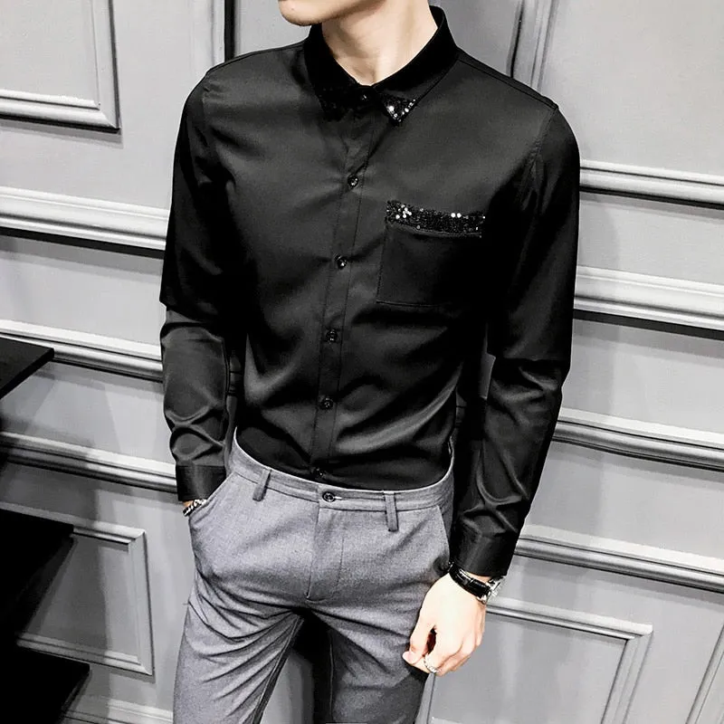 Chic Shirt Men Fashion New Long Sleeve