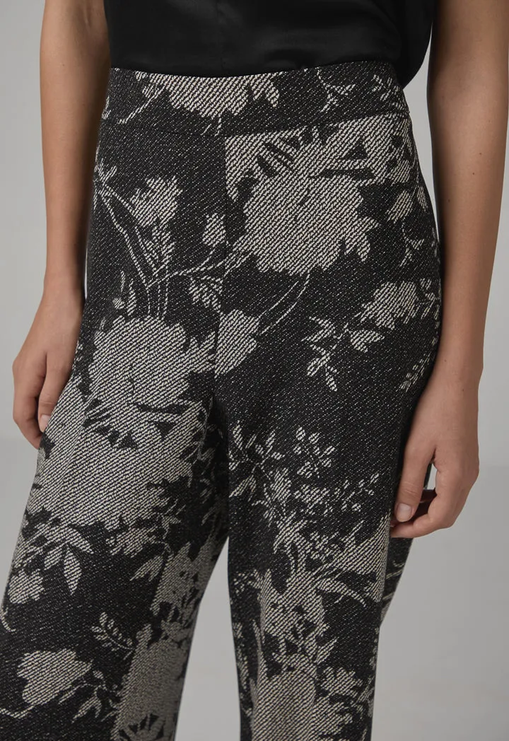 Choice Floral Print Wide Leg Trousers Black