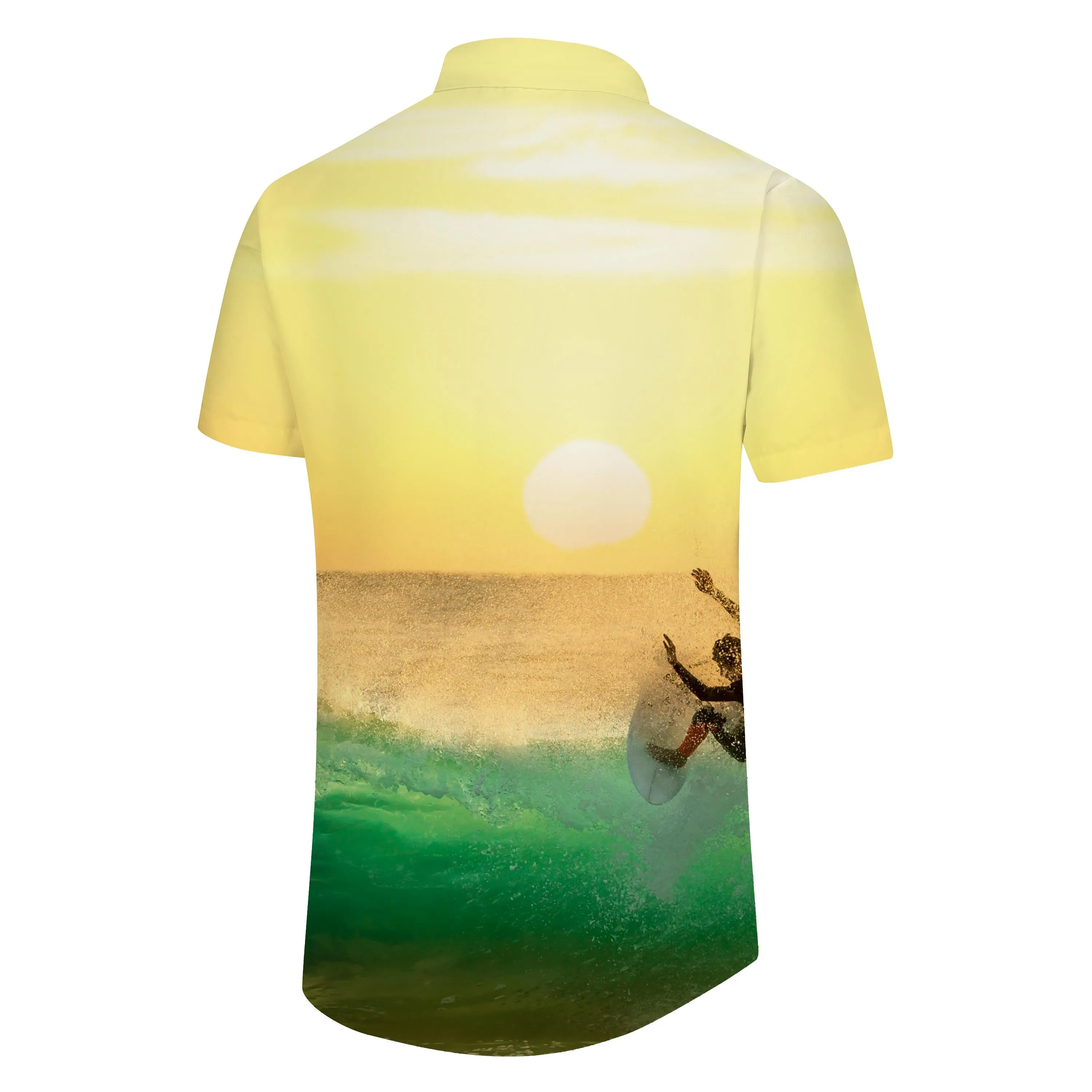 Cool Surfing Men's Short Sleeve Shirt Men Casual Hawaiian Vacation Beach 3D Printed Pattern