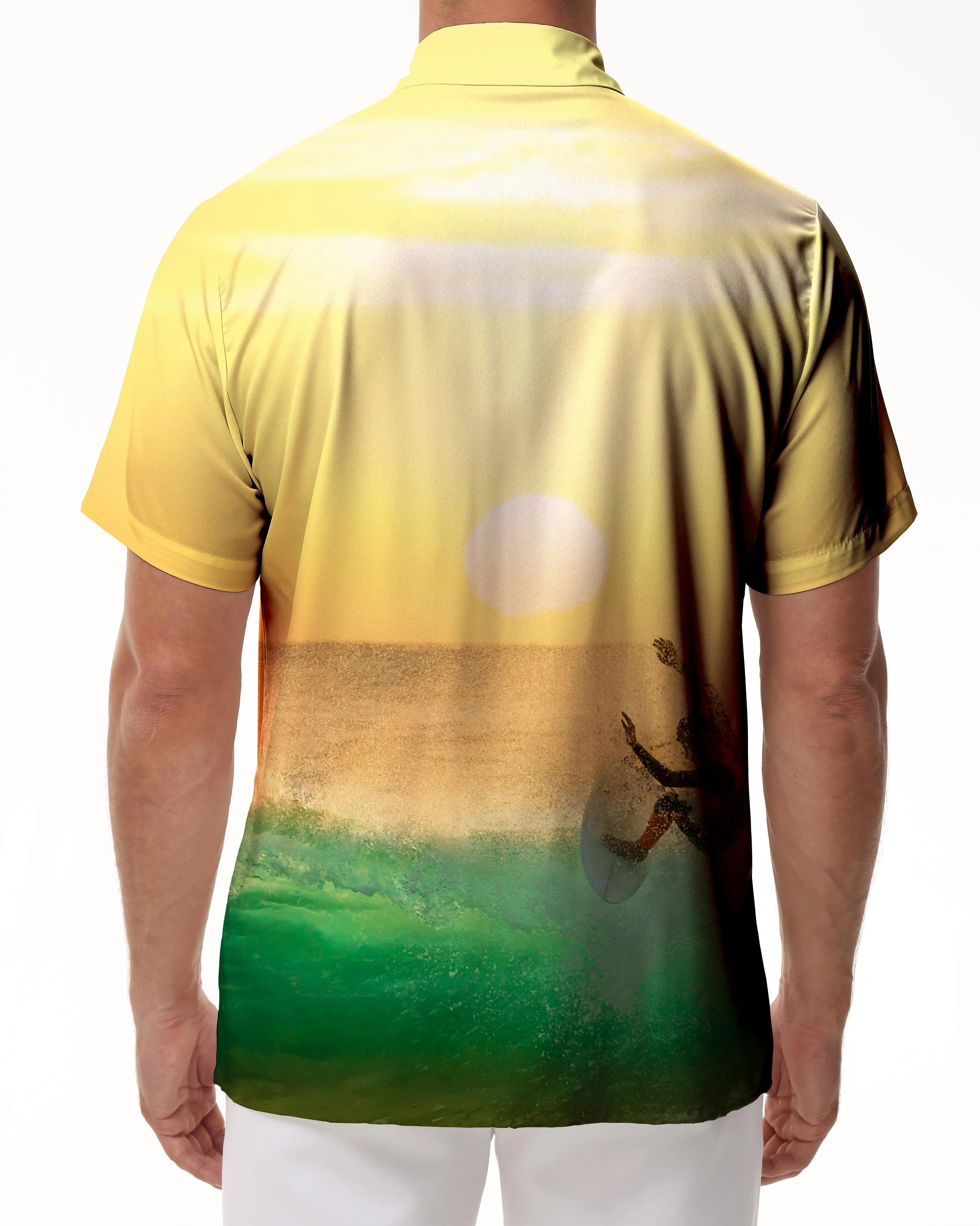 Cool Surfing Men's Short Sleeve Shirt Men Casual Hawaiian Vacation Beach 3D Printed Pattern