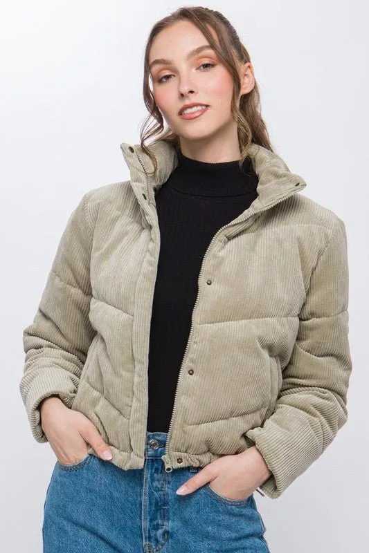 Corduroy Puffer Jacket