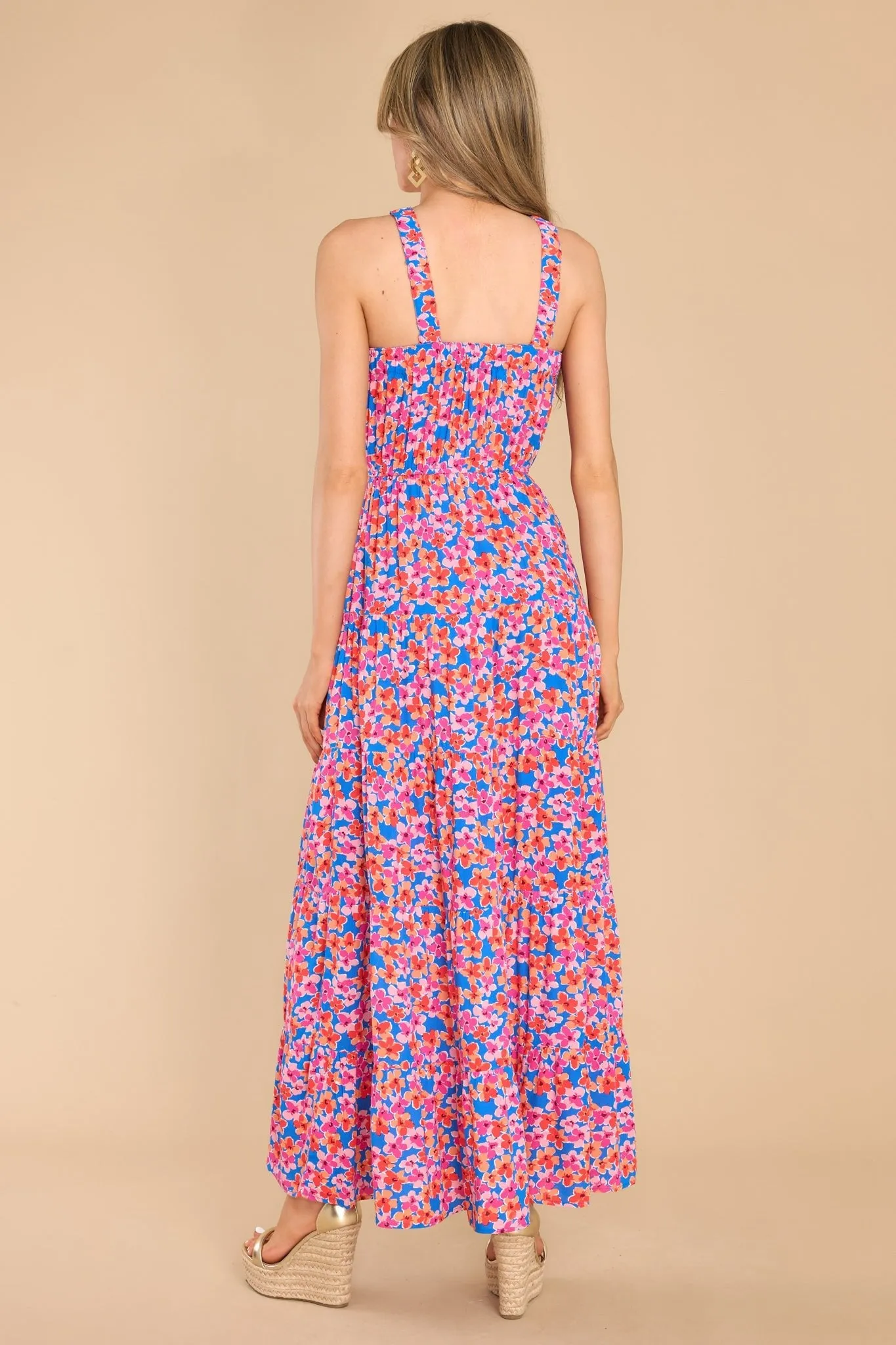 Divine Designs Blue Multi Floral Maxi Dress