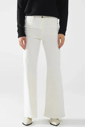 Extra Wide Leg Trousers in Cream Color