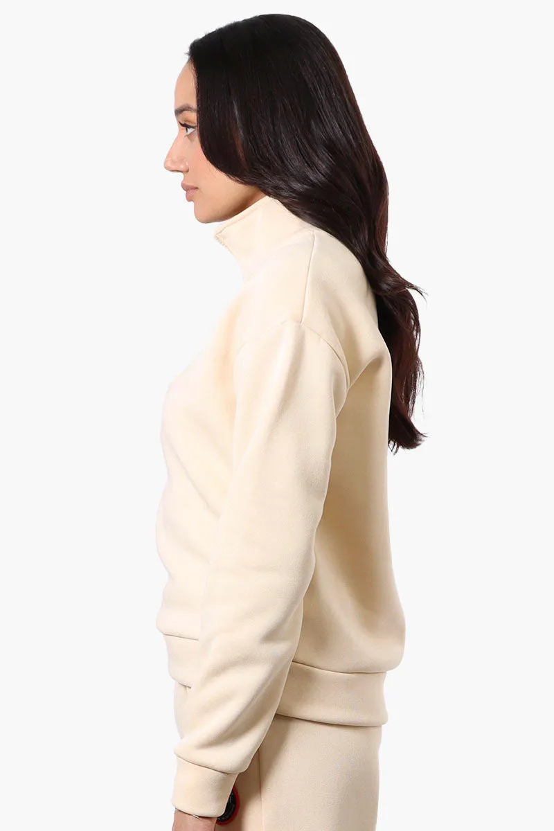 Fahrenheit 1/4 Zip Basic Sweatshirt - Cream