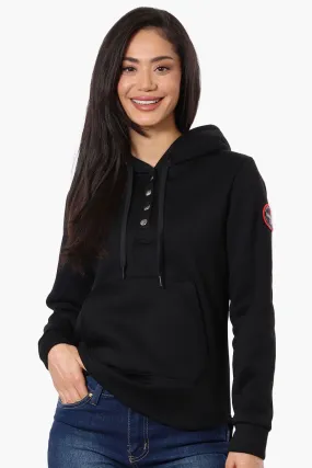 Fahrenheit Basic Henley Hoodie - Black