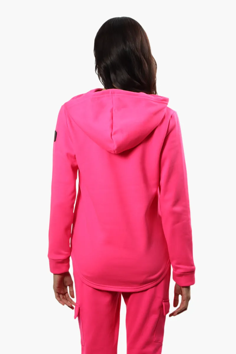 Fahrenheit Fleece Henley Hoodie - Pink