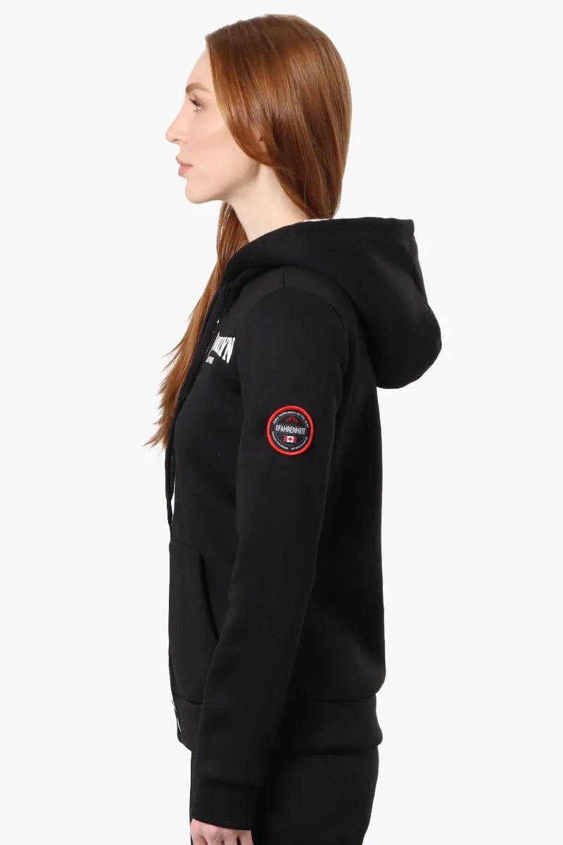 Fahrenheit Fleece Lined Brooklyn Print Hoodie - Black