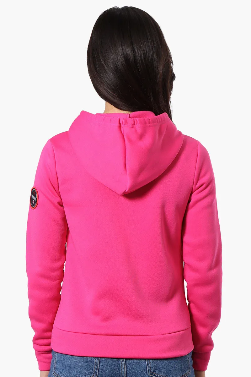 Fahrenheit Piping Detail Zip Up Hoodie - Pink