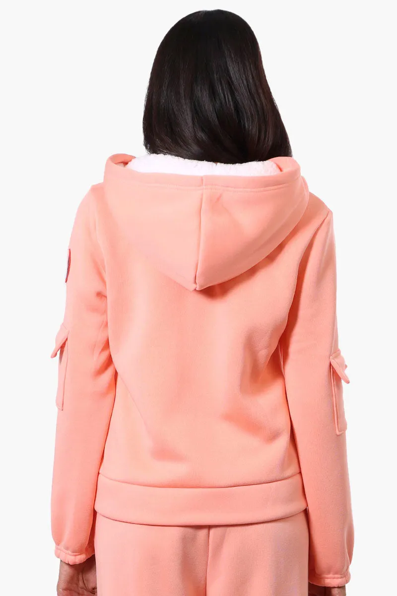 Fahrenheit Sherpa Lined Hood Zip Up Hoodie - Pink