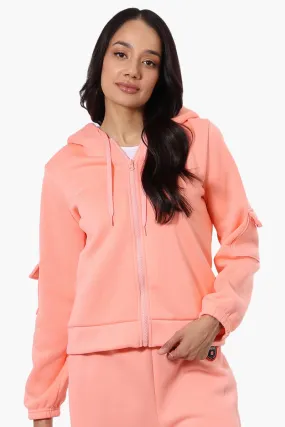 Fahrenheit Sherpa Lined Hood Zip Up Hoodie - Pink