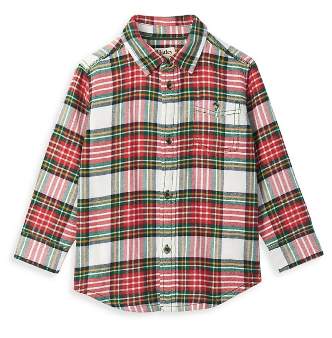 Festive Plaid Button Down Shirt