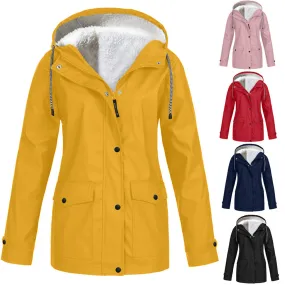 Fleece Jacket Outdoor Mountaineering Hooded Coat Winter Outwear