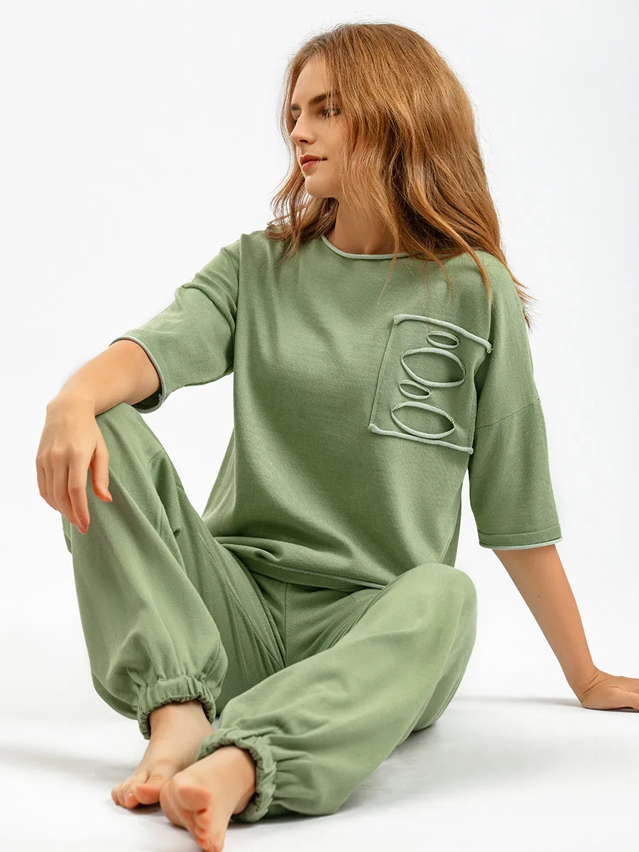 Green Cut & Sewn Viscose Pajama Set