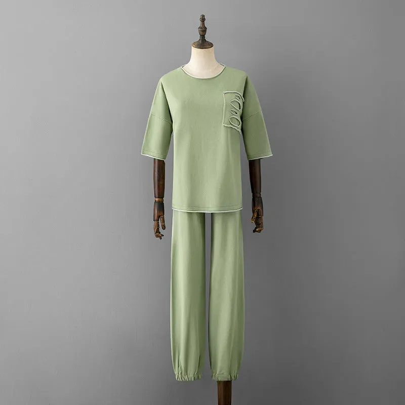 Green Cut & Sewn Viscose Pajama Set