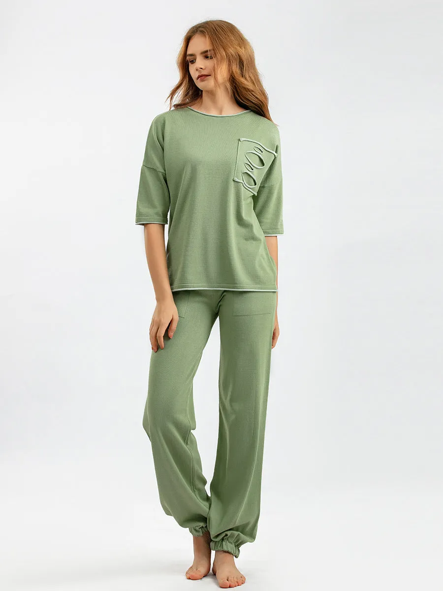 Green Cut & Sewn Viscose Pajama Set