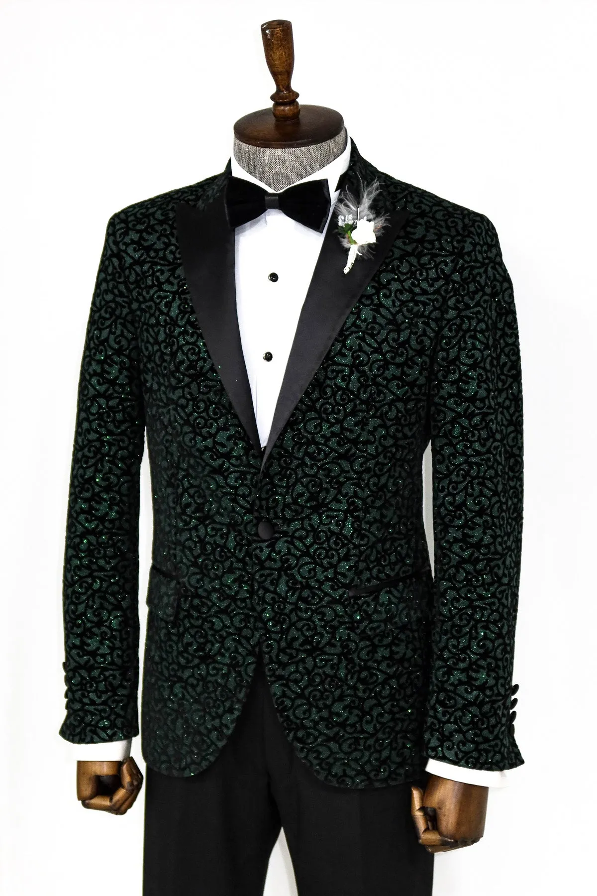 Green Dot Sparkle Prom Blazer