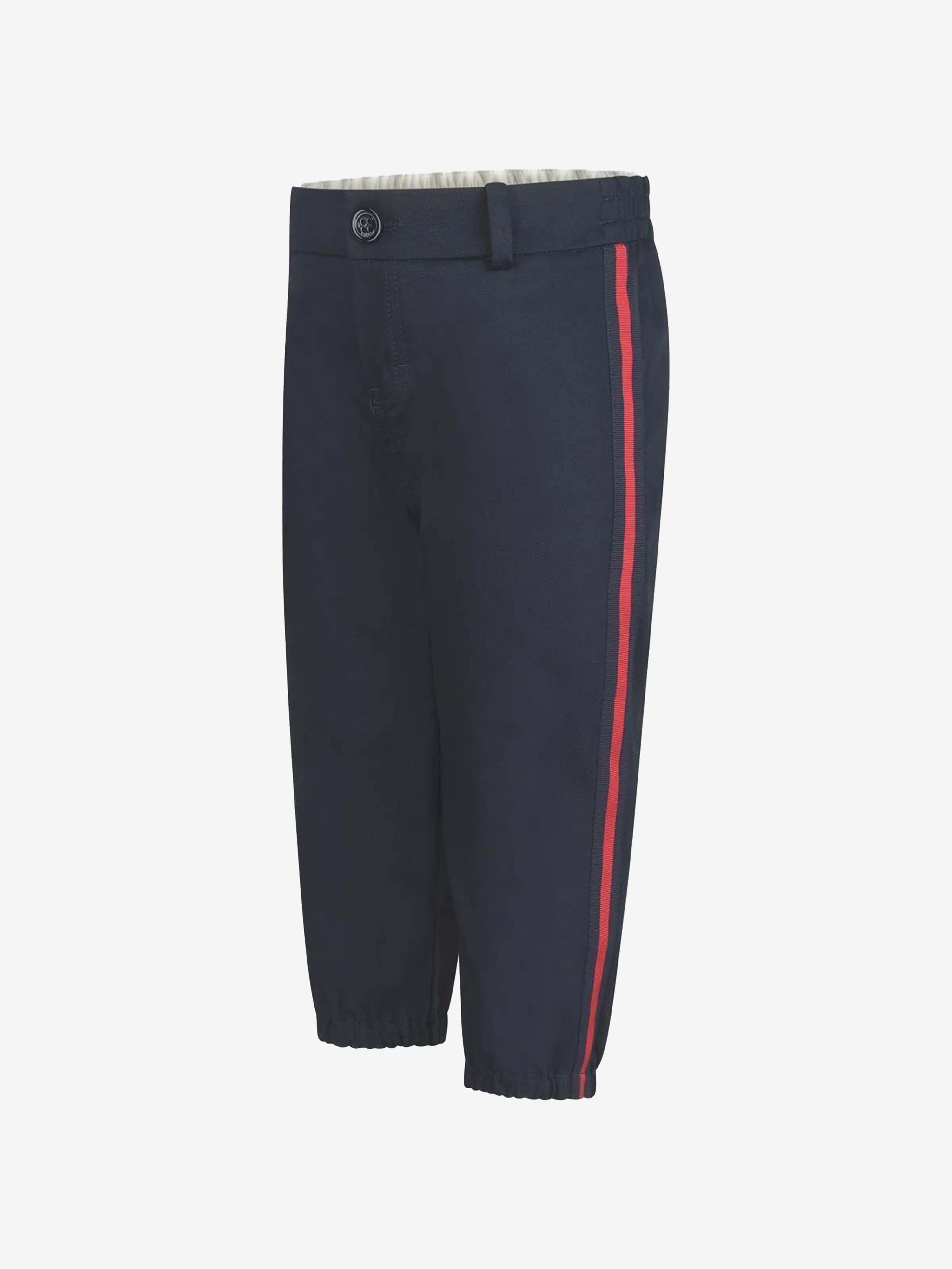 GUCCI Baby Boys Blue Cotton Trousers