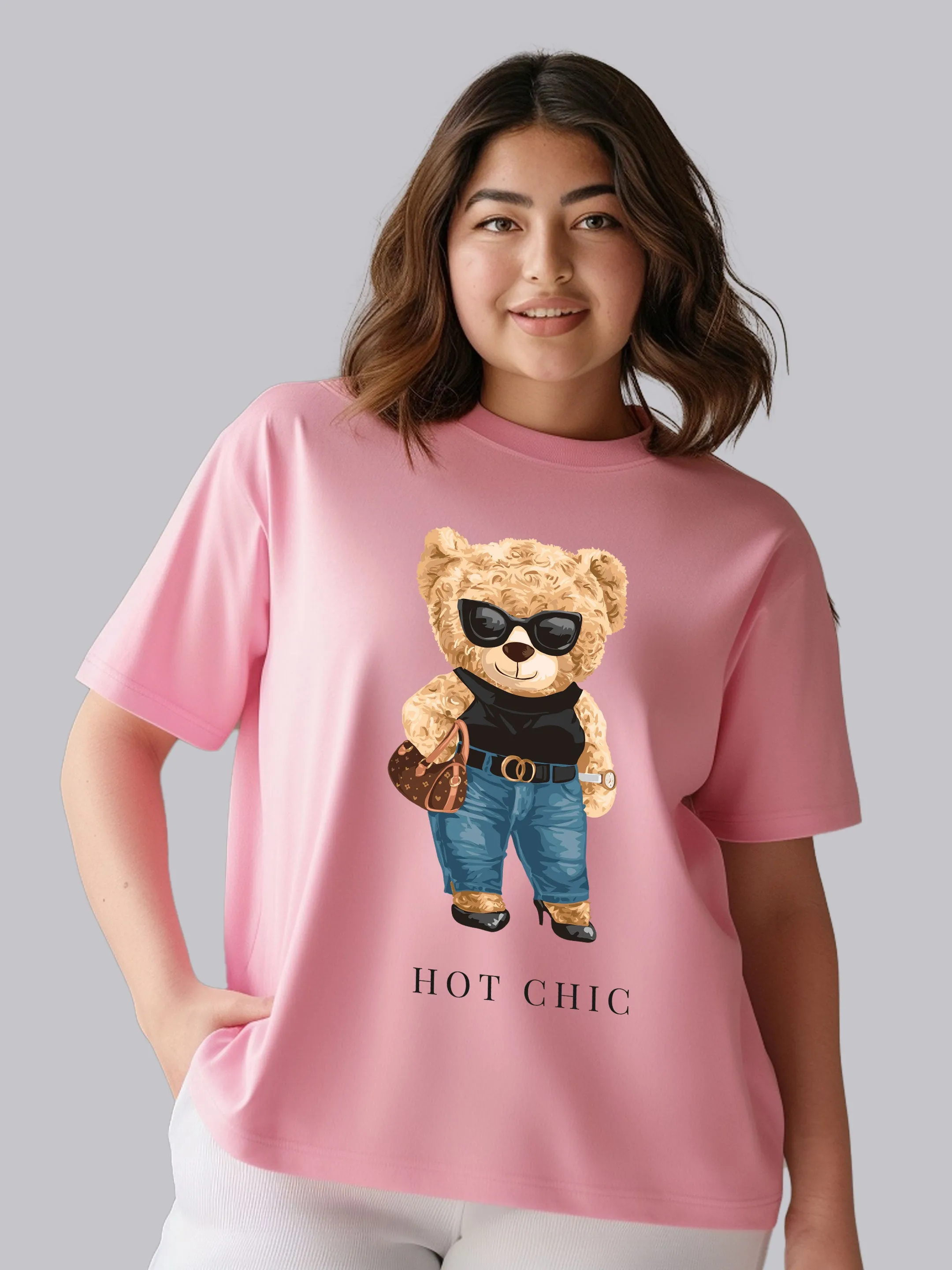 Hot Chic Bear Plus Size Women T-Shirt