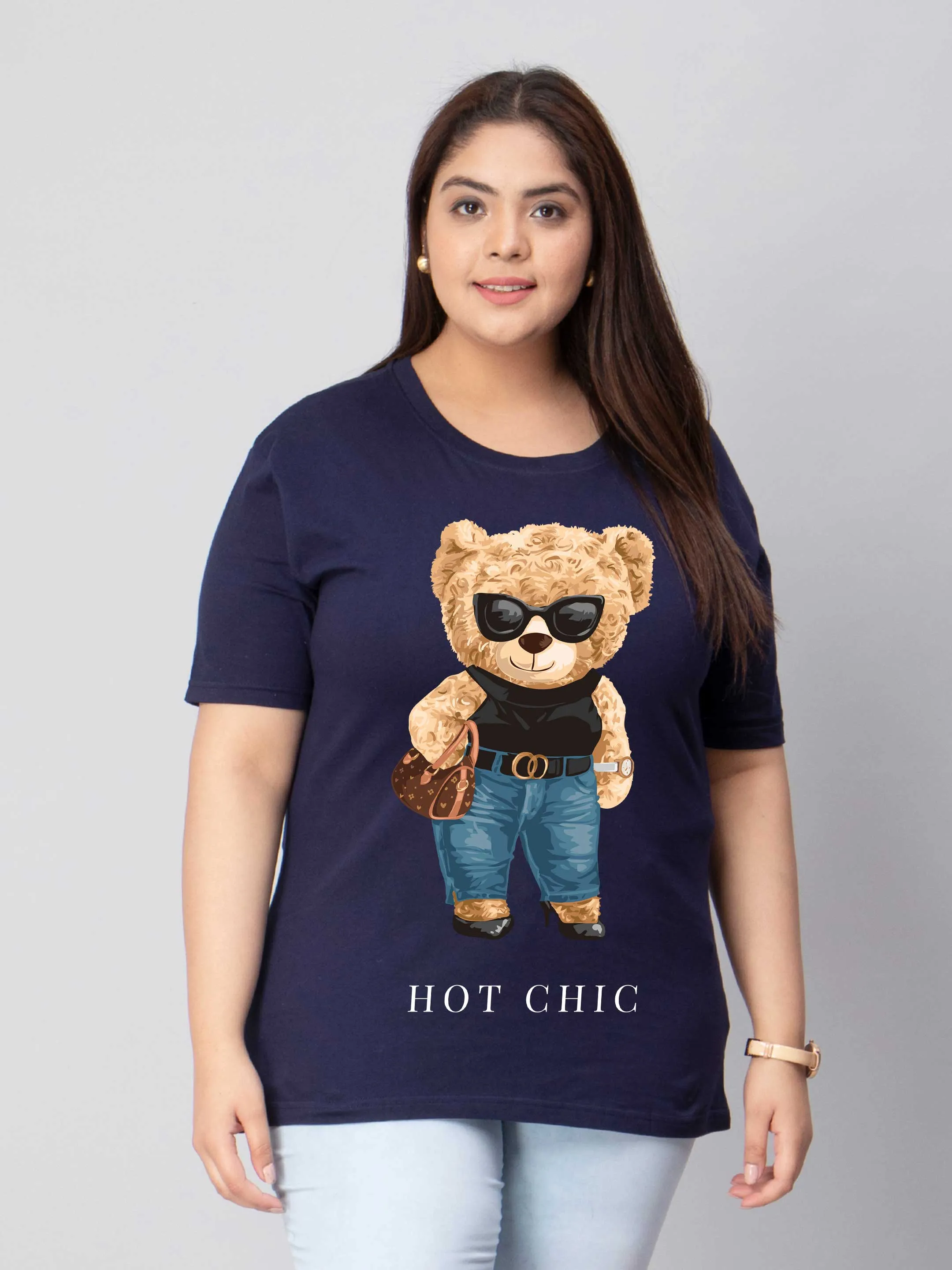 Hot Chic Bear Plus Size Women T-Shirt