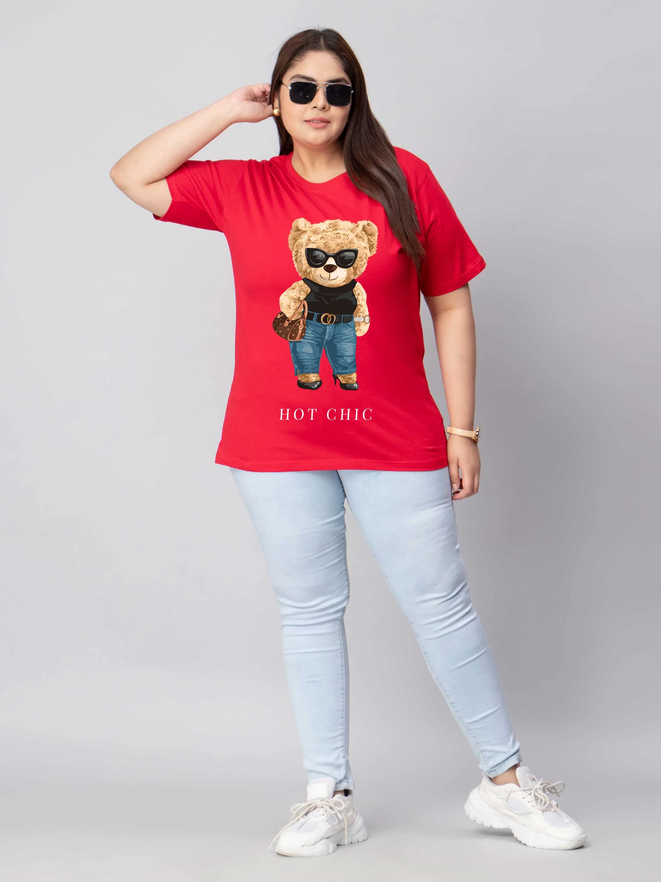 Hot Chic Bear Plus Size Women T-Shirt