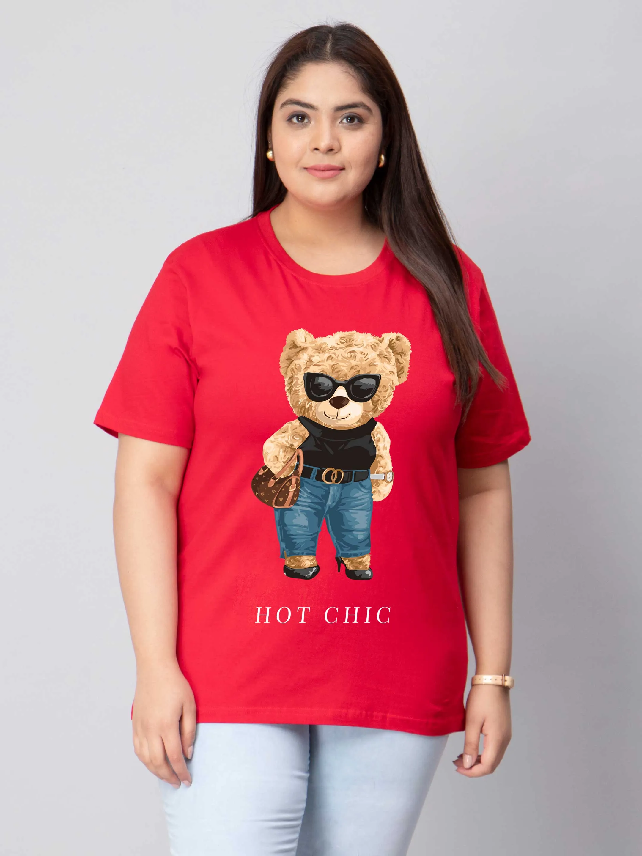 Hot Chic Bear Plus Size Women T-Shirt