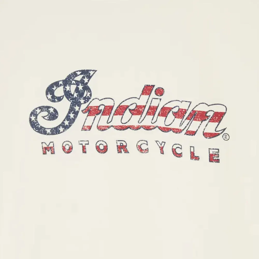 Indian Motorcycle  Polaris USA Script Logo T-Shirt Tee Soft Lightweight Comfortable White