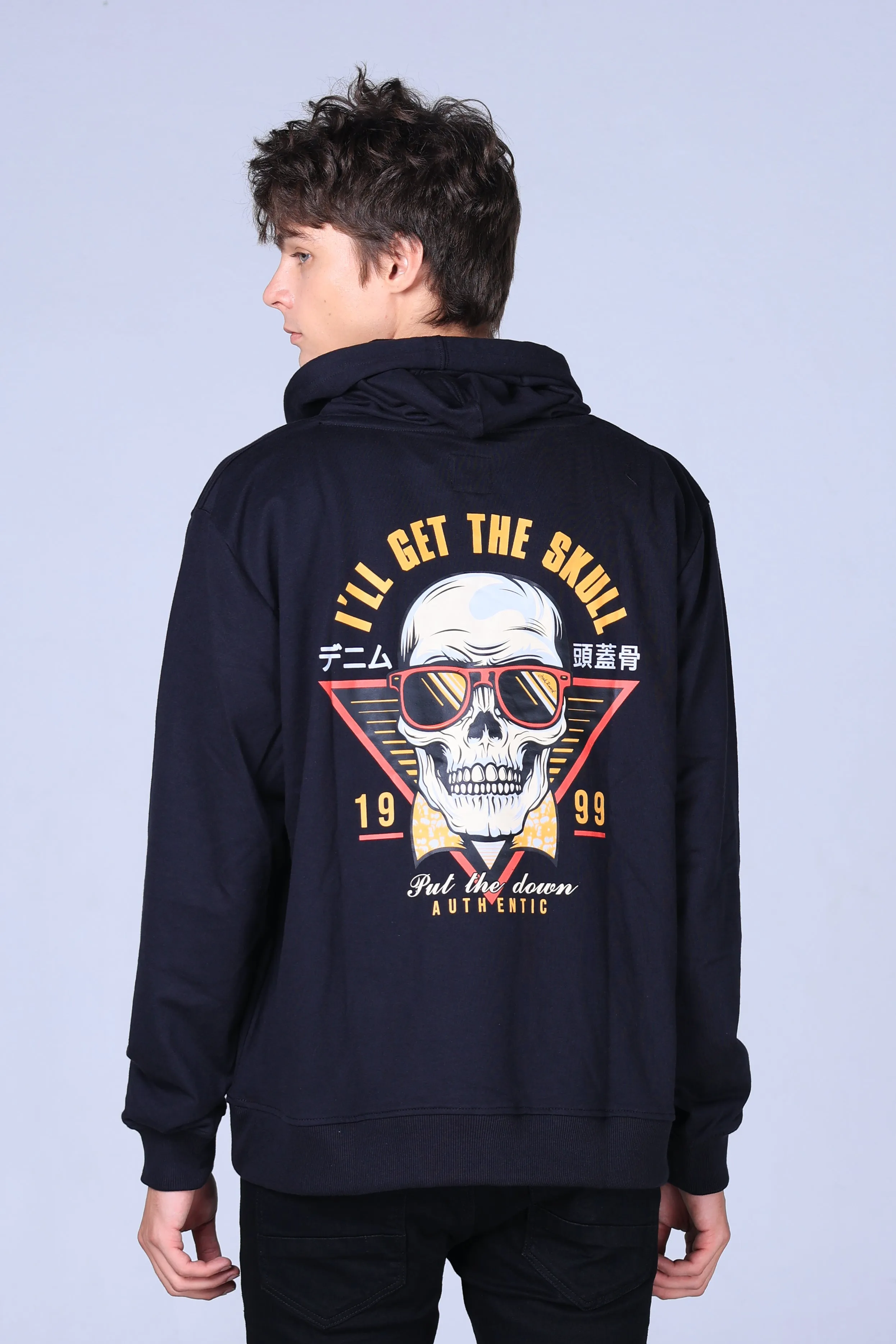 Jack Russel - Men Hoddies - Handwerk HD-101 Skull Design Black/ Grey