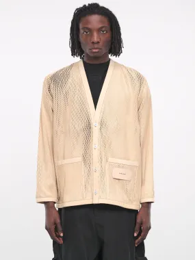 Leather Cut-Out Cardigan (B02XJK-16-BEIGE)