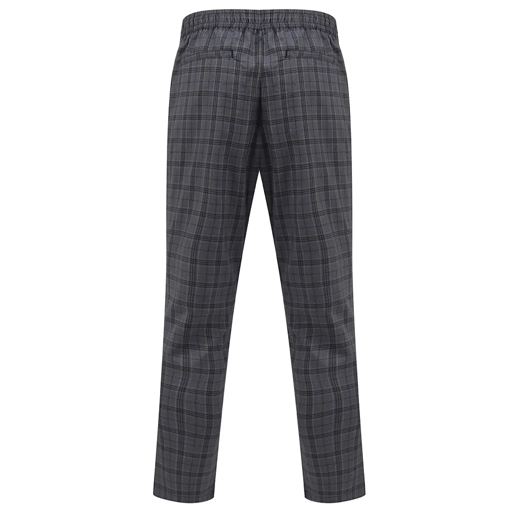 Leeland Smart Jogger Trousers In Grey Check