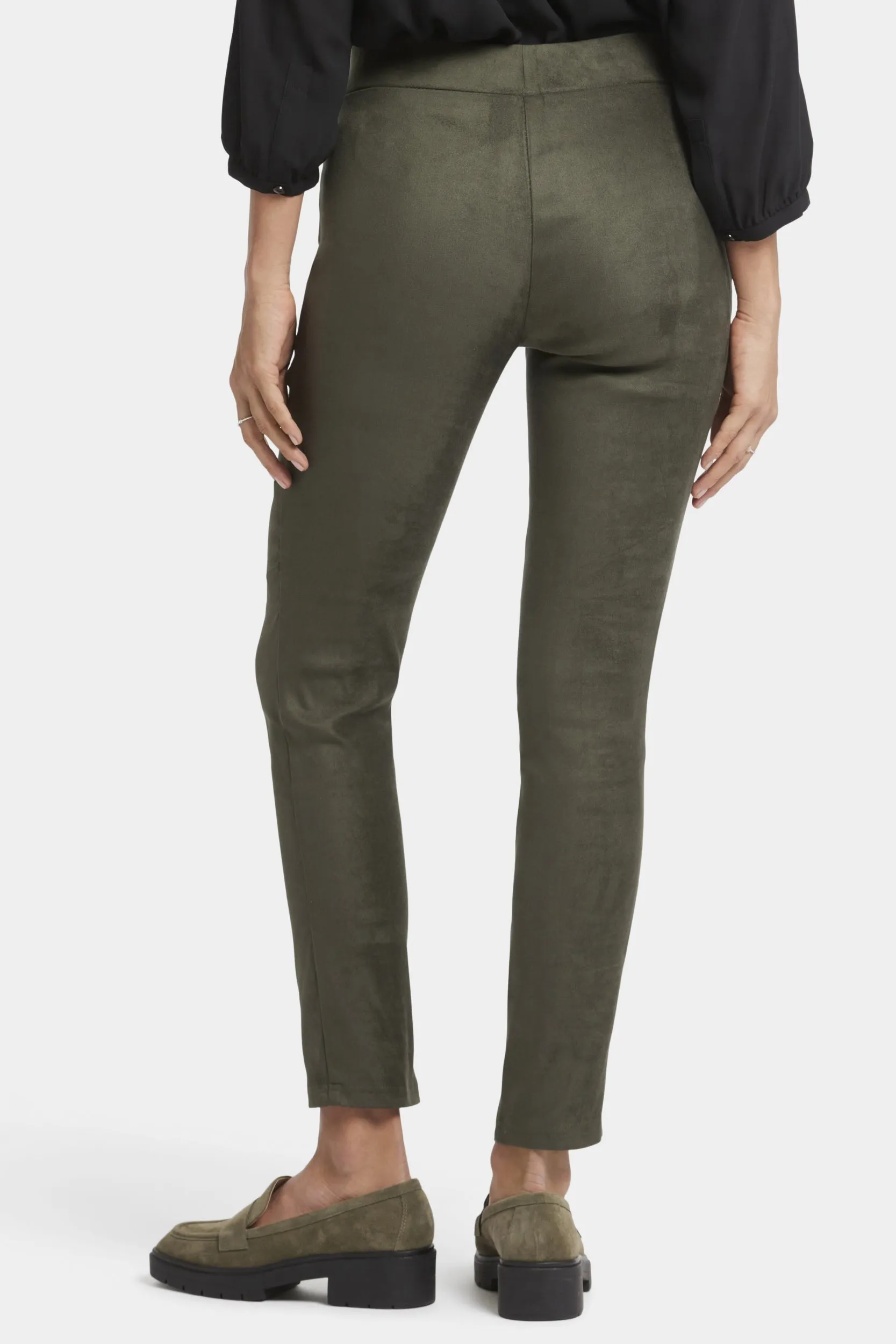 Legging Trouser Green Stretch Faux Suede | Vine Leaf