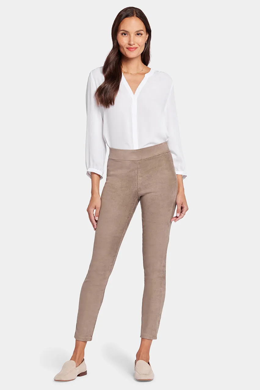 Legging Trouser Light Brown Stretch Faux Suede | Saddlewood