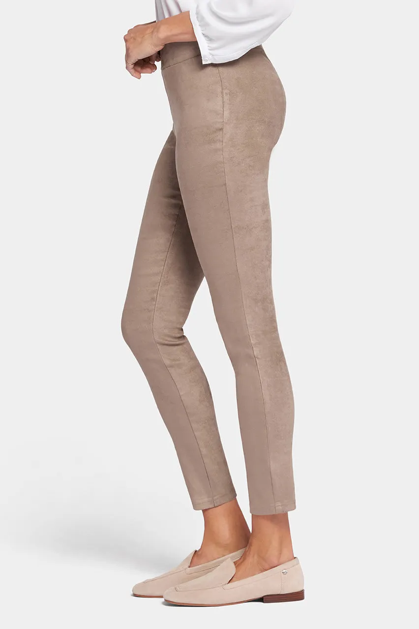 Legging Trouser Light Brown Stretch Faux Suede | Saddlewood