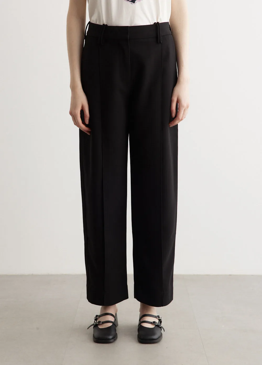 Light Twill Suiting Relaxed Pleated Pants