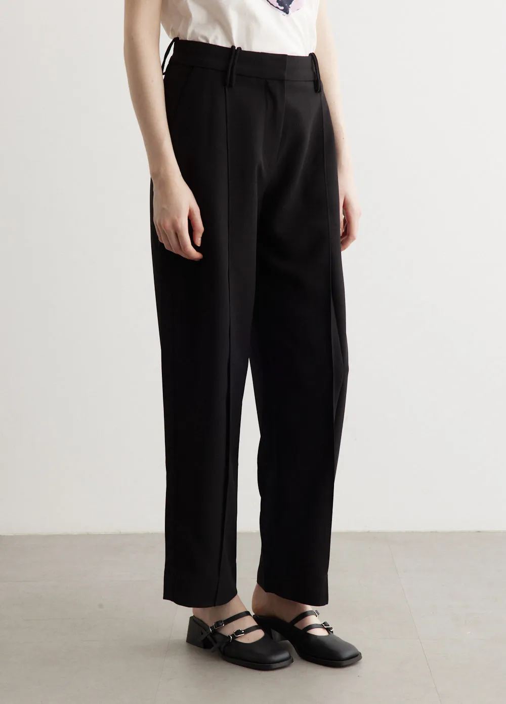 Light Twill Suiting Relaxed Pleated Pants