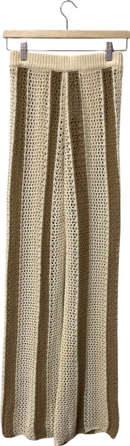 Lovers and Friends Beige Crochet Trousers UK XS