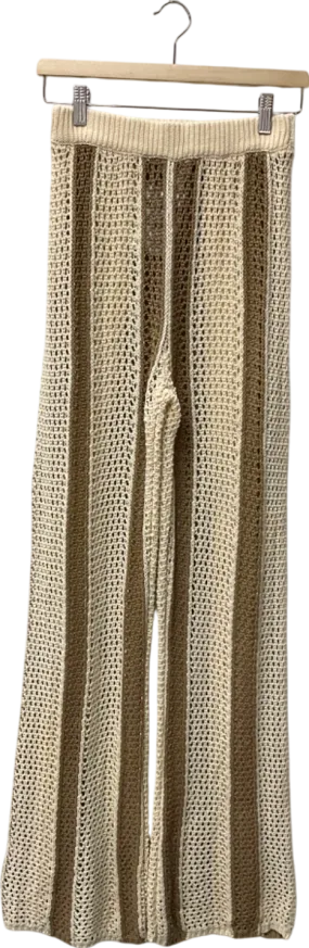 Lovers and Friends Beige Crochet Trousers UK XS