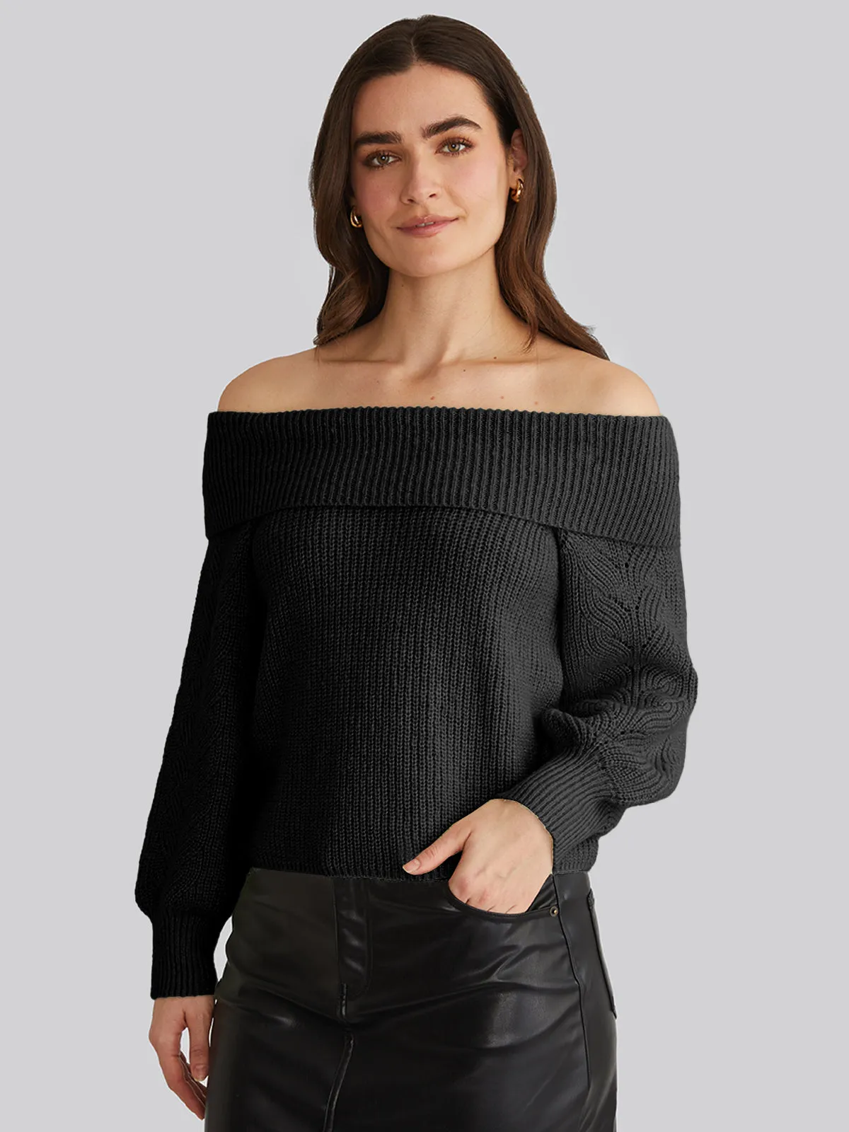 Marisa: Relaxed Off Shoulder Pullover