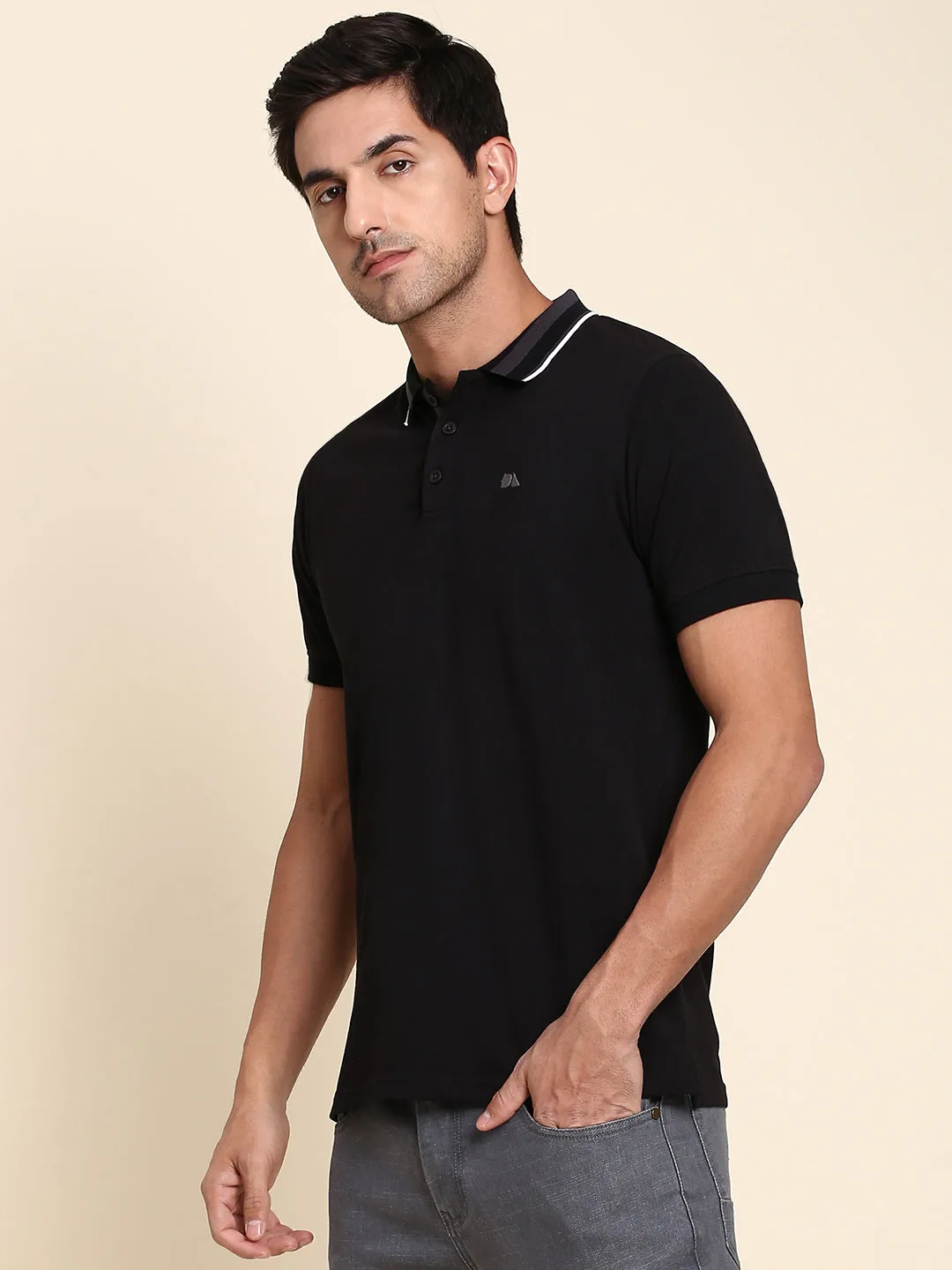 Men's Comfortable And Stylish Black Casual Polo Tshirt