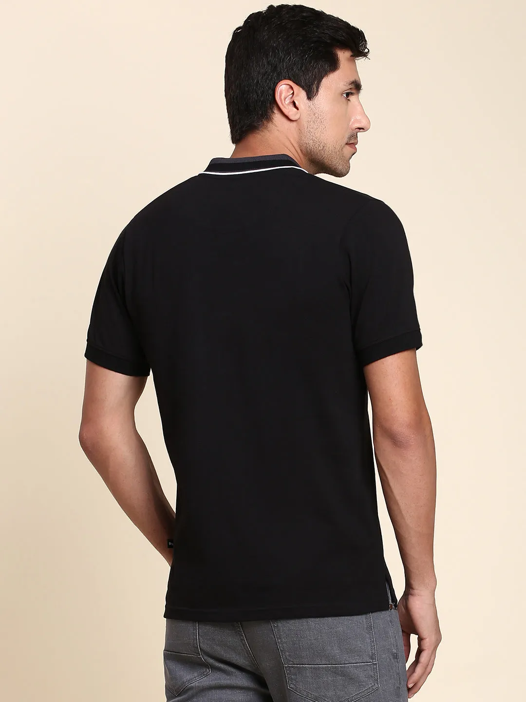 Men's Comfortable And Stylish Black Casual Polo Tshirt