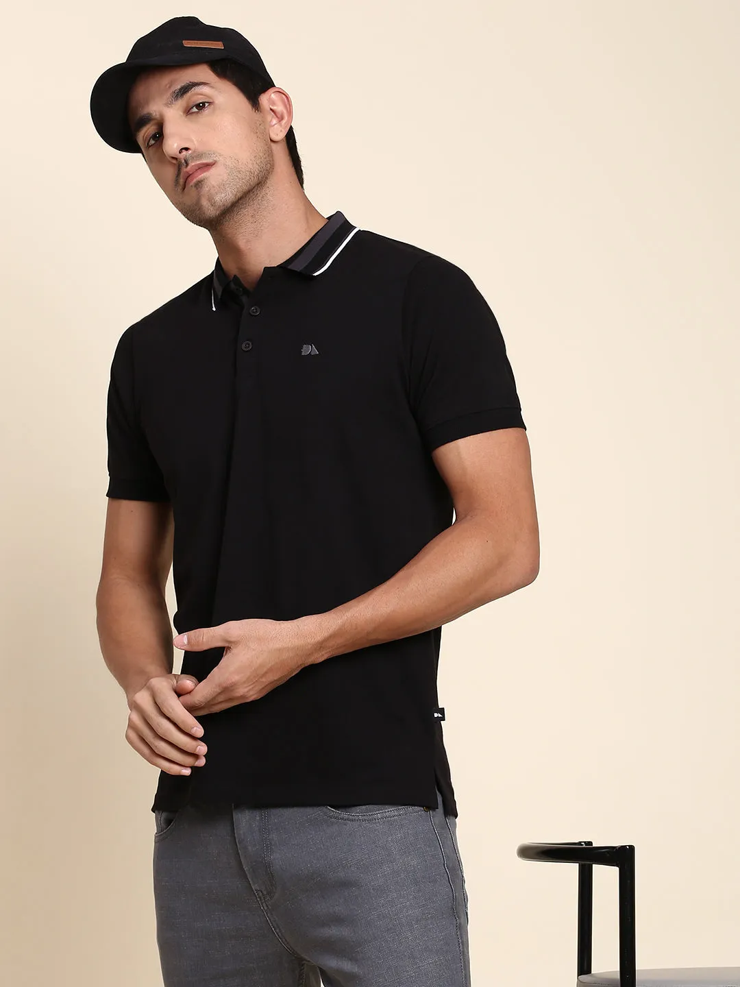 Men's Comfortable And Stylish Black Casual Polo Tshirt