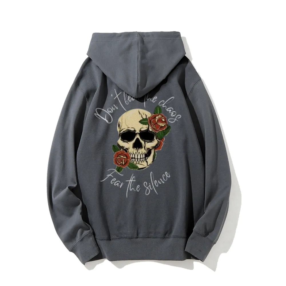 Mens Skeleton with Rose Graphic Hoodies