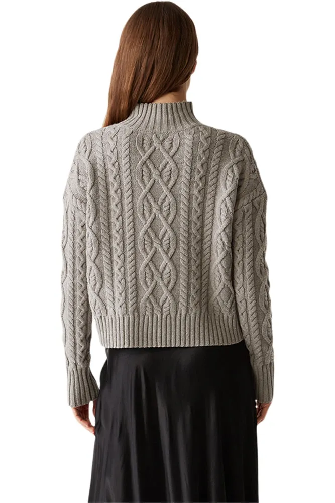 Michael Stars Suki Mockneck Sweater in Heather Grey